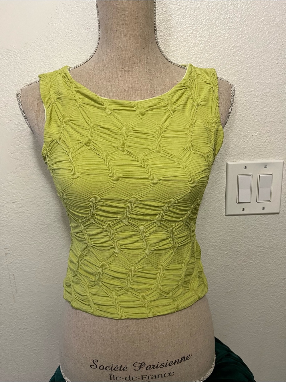 See You Monday Lime Textured Sleeveless Tank